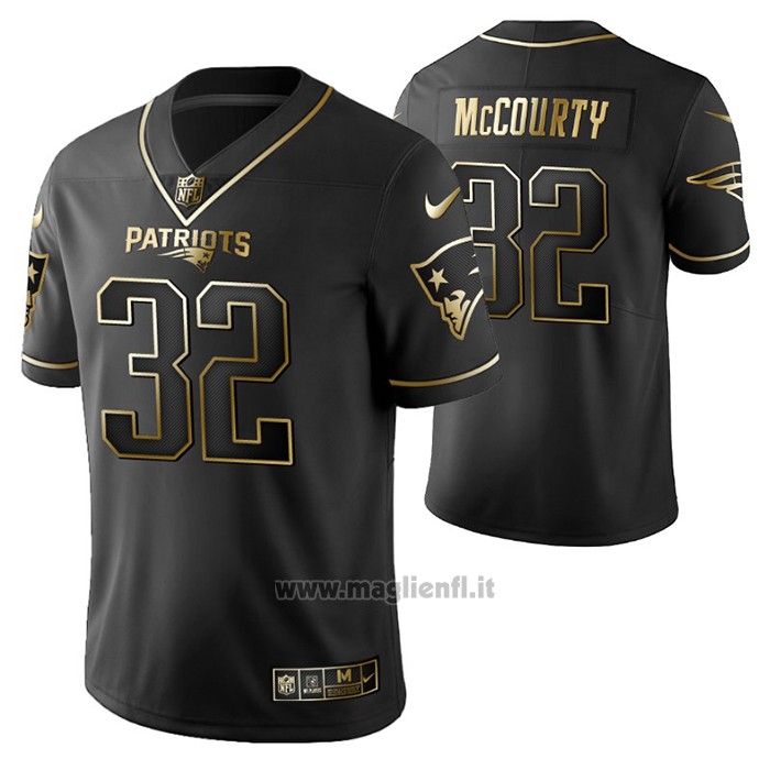 Maglia NFL Limited New England Patriots Devin Mccourty Golden Edition Nero